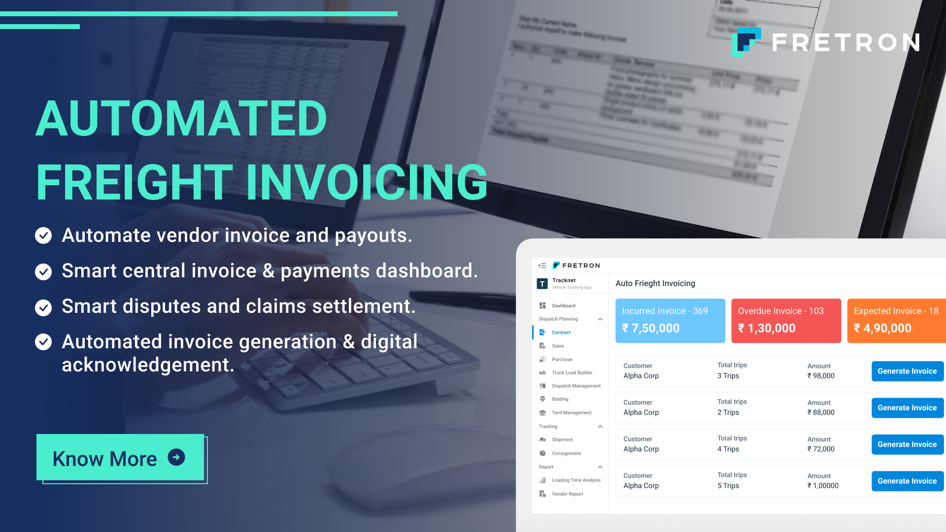 Automated invoicing and billing in TMS